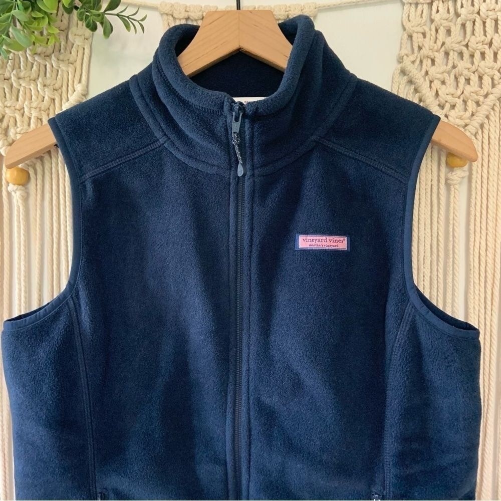 VINEYARD VINES Women's Navy Blue Fleece Vest Size Small - Picture 2 of 9